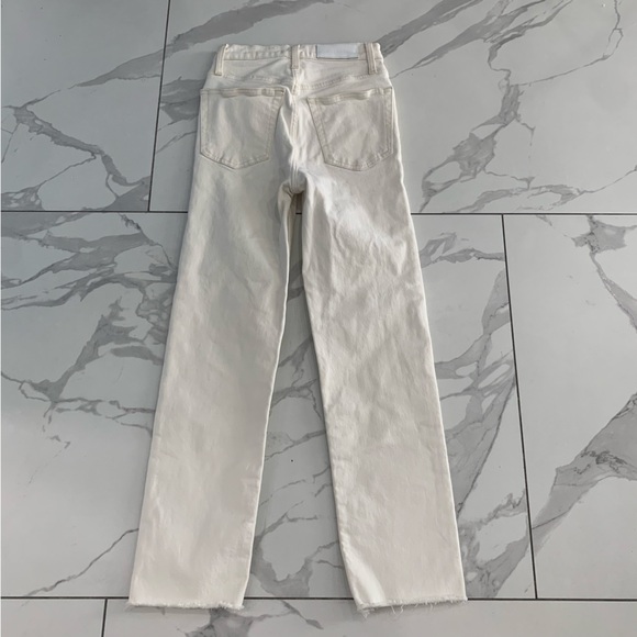 Re/Done Denim - RE/DONE Stove Pipe Jeans  24  Women High Rise Straight Vintage White Crop Jeans
